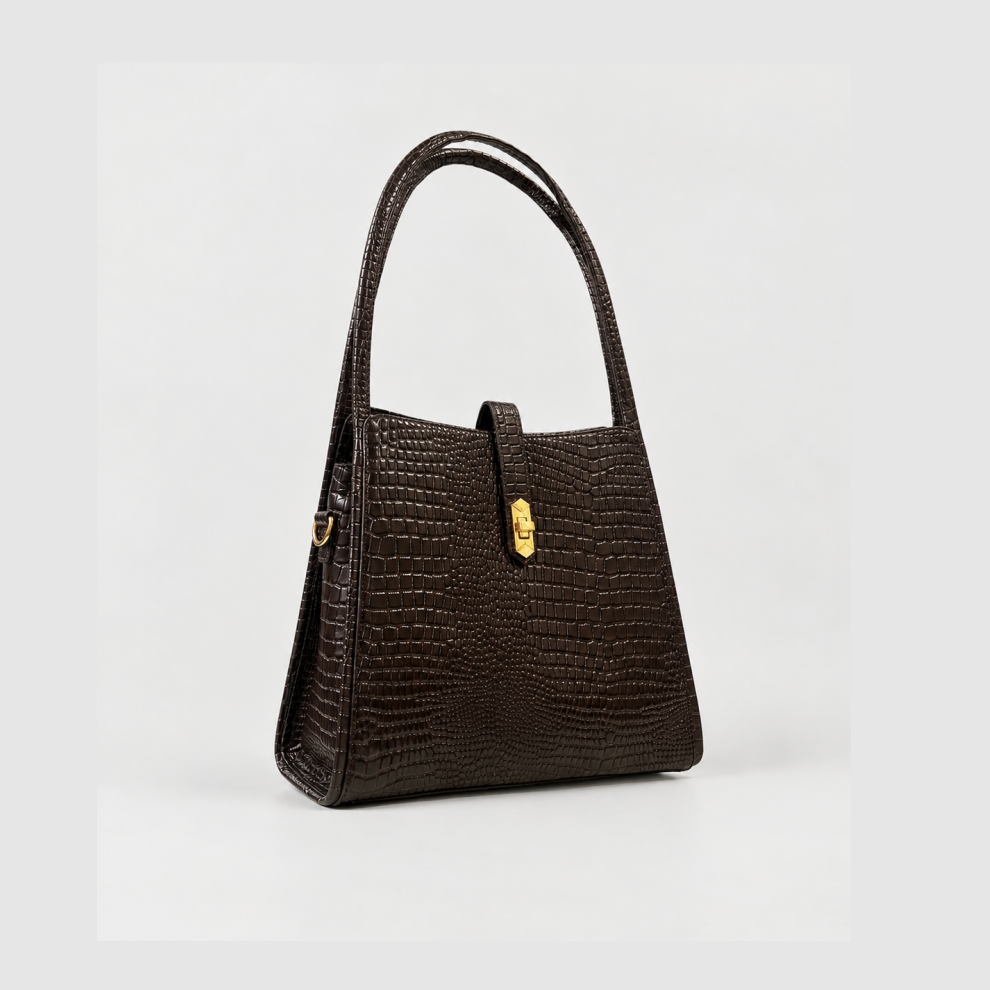 Sable Croc Shoulder Bag - Image 3