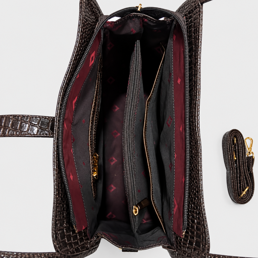 Sable Croc Shoulder Bag - Image 5