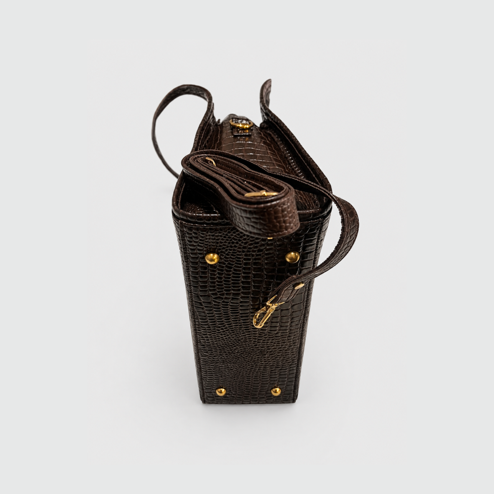 Sable Croc Shoulder Bag - Image 6