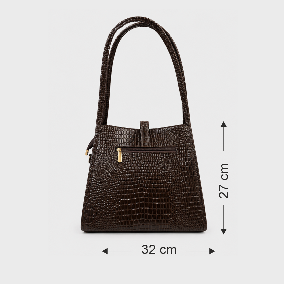 Sable Croc Shoulder Bag - Image 7