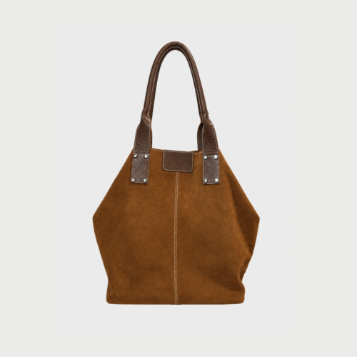 Cinnamon Suede Tote Bag
